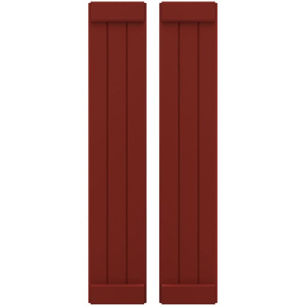 Ekena Millwork Americraft 3-Board Exterior Wood Joined Board-n-Batten Shutters w/ End Batten, ARW103BB311X32MRH, PR ARW103BB311X32MRH - main